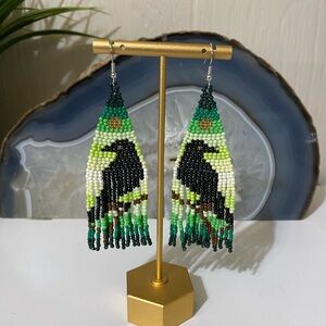 Handcrafted Beaded Bird Earrings